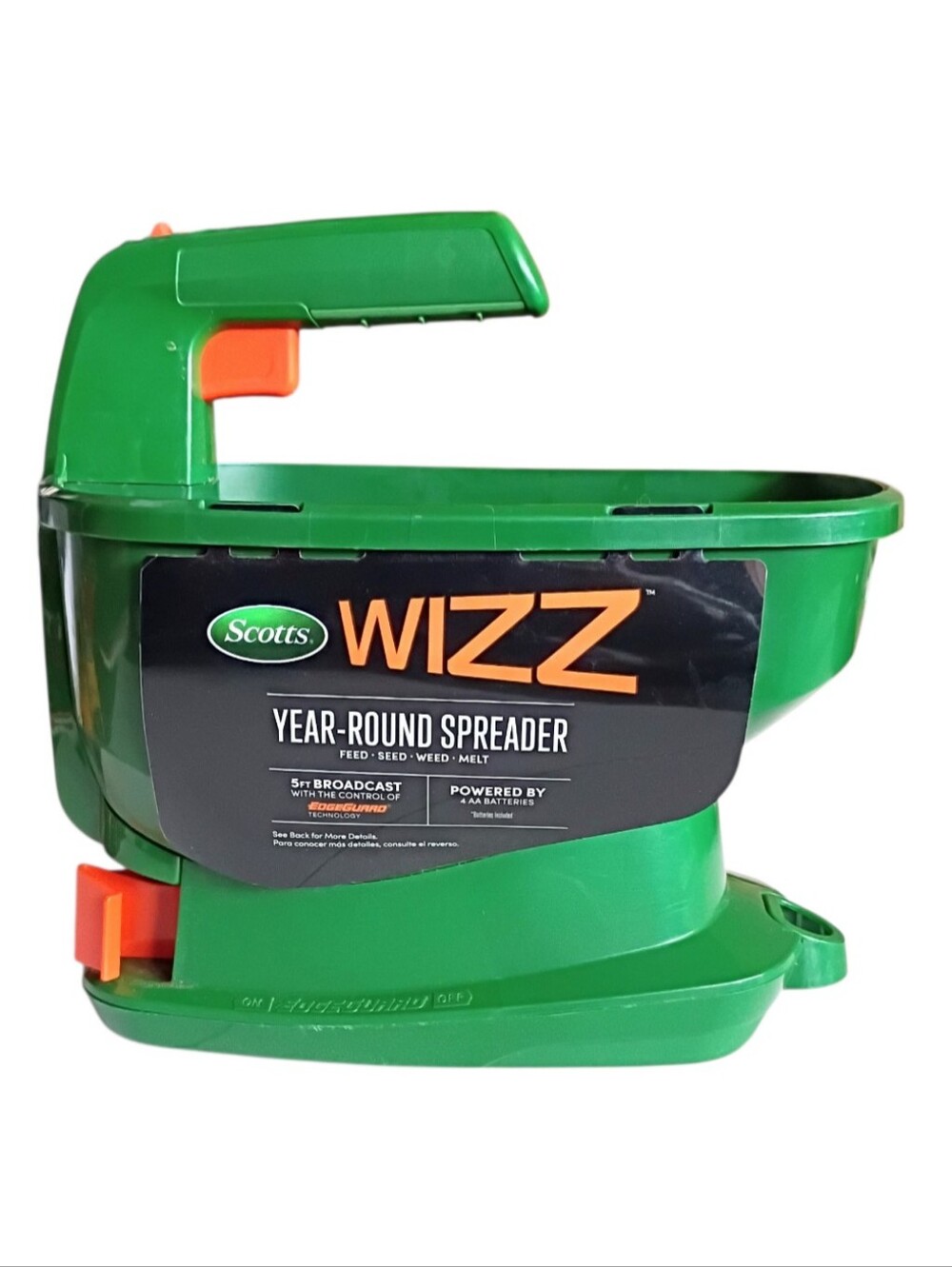NWT Scotts Wizz Spreader Seed Fertilizer Salt Ice Battery Powered Fft Broadcast